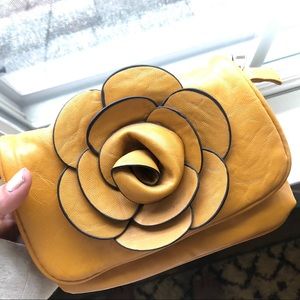 Yellow tan crossbody bag